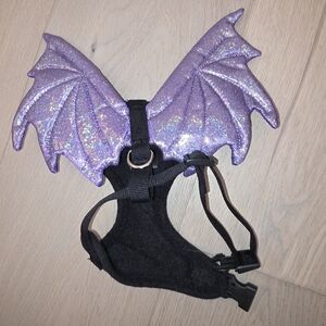Hocus Pous Sparkling Purple Bat Wings Dog Cat Harness XS / S
